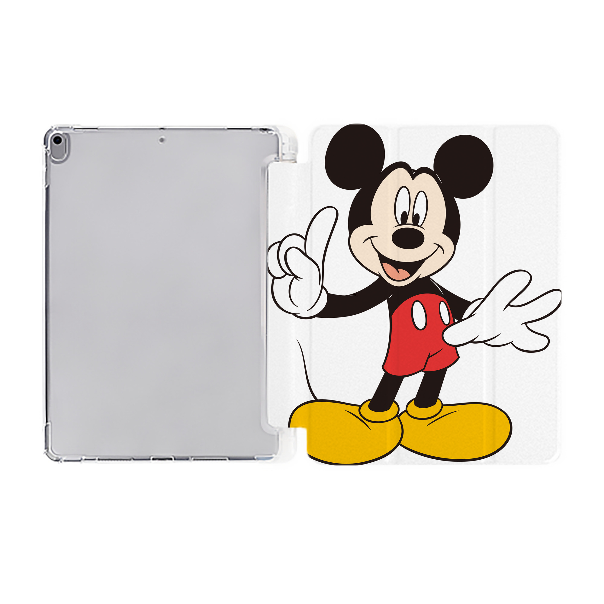 （画像用） ミッキーマウス Mickey Mouse IPad ケース ペン収納付き 三つ折りスタンド PUレザー×シリコン 対応機種9.5/10.5/10.9インチ